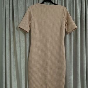 Fitted pale pink midi dress